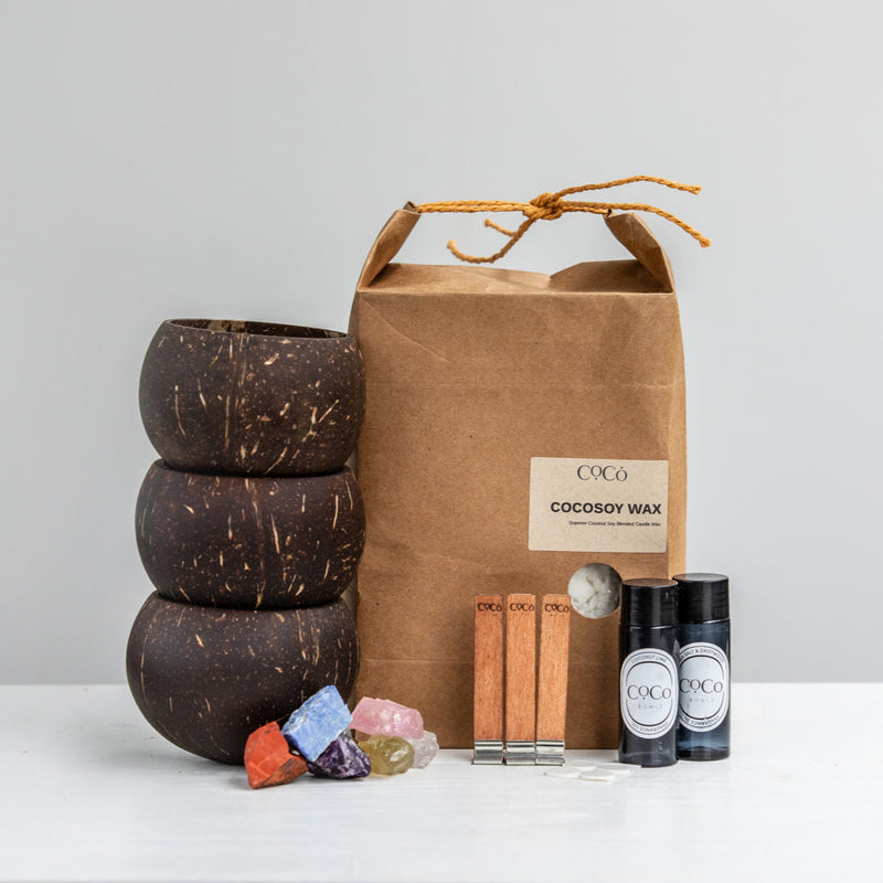 Crystal Candle Making Kit - Starter DIY Kit With Soy Wax & 60ml Scent