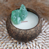 Green Flourite (Mental clarity) Crystal Coconut Candle