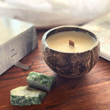 Clear Quartz Crystal Coconut Candle (Balance)