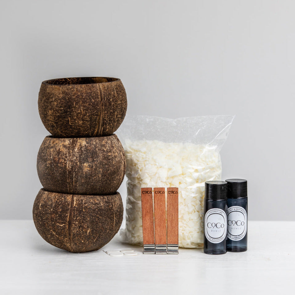 Candle Making Kit Coconut - Starter DIY Kit With Coco Soy Wax Blend & 60ml Fragrance