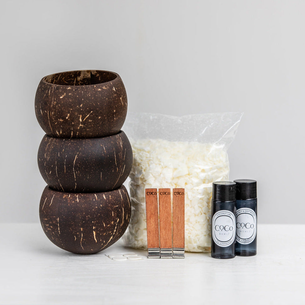 Candle Making Kit Coconut - Starter DIY Kit With Coco Soy Wax Blend & 60ml Fragrance