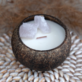 Clear Quartz Crystal Coconut Candle (Balance)