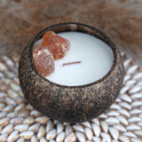 Orange Calcite (Energy) Crystal Coconut Candle - 8 Pack