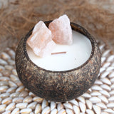 Himalayan Quartz Coconut Crystal Candle