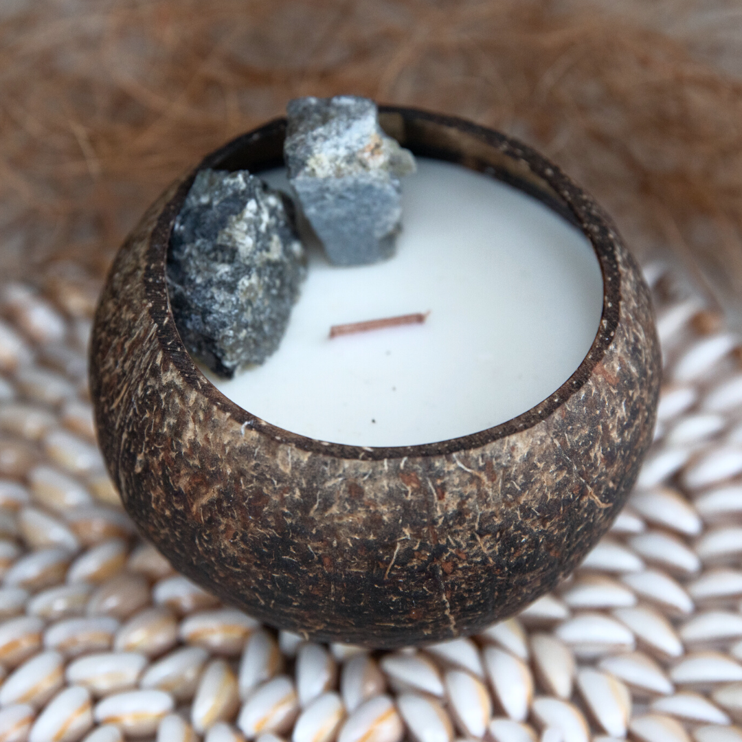 Labradorite (Transformation) Crystal Coconut Candle - 8 Pack